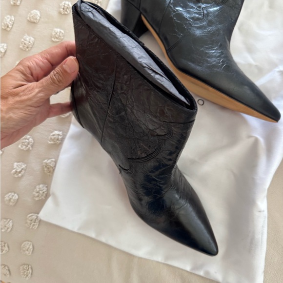 Black Leather Ankle Boots - Picture 5 of 7